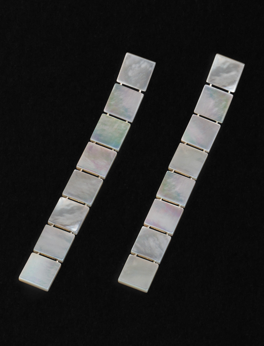 Long Minerva Earrings, white