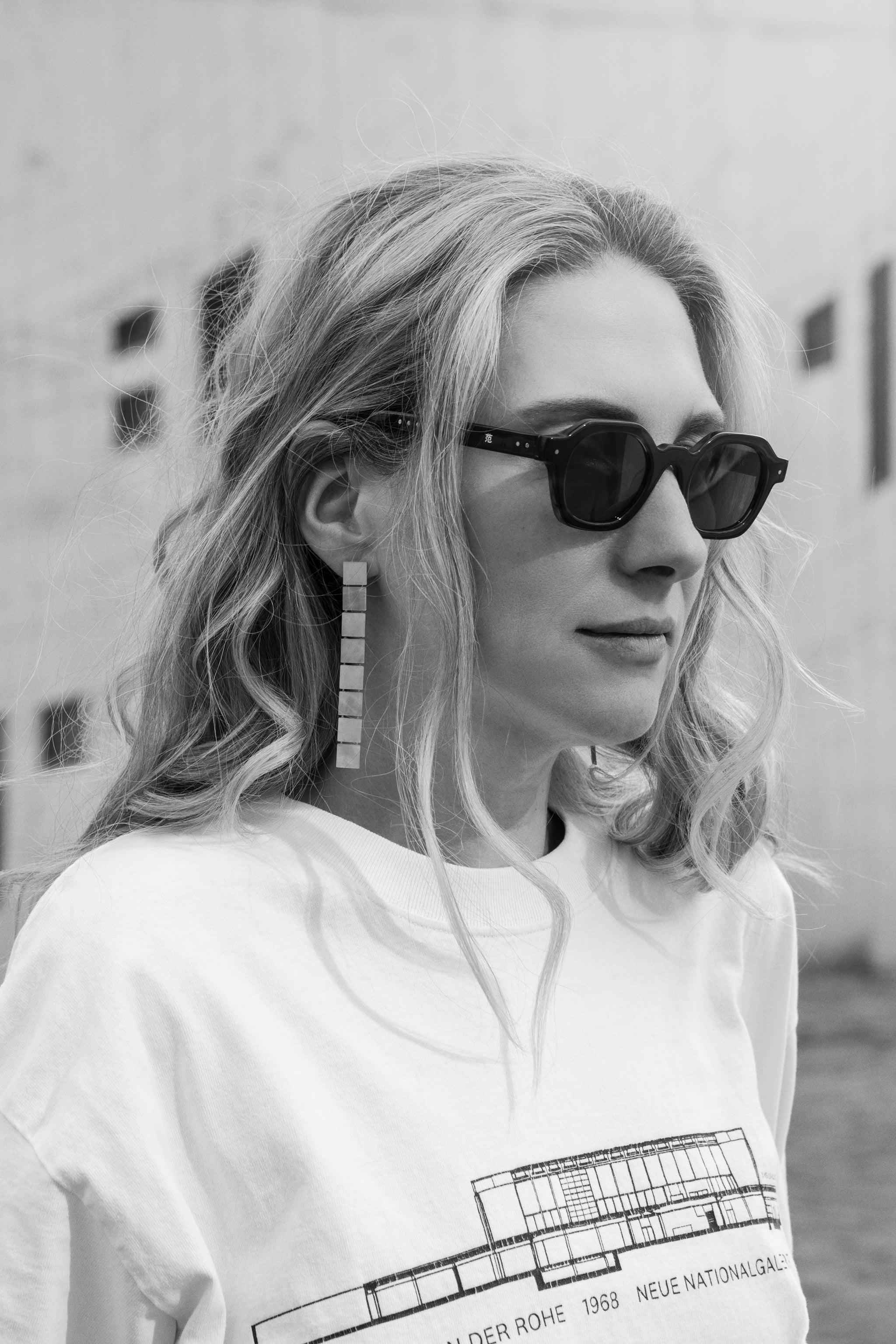 Long Minerva Earrings, white